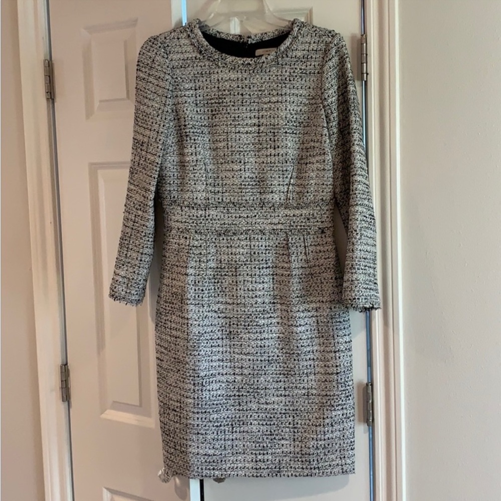 EUC-J.Crew Black and White Tweed Dress